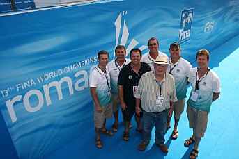 Bill with Australian team staff at the 2009 Rome World Championships