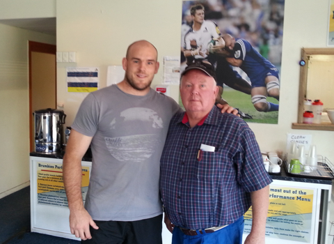 Bill with Stephen Moore of the Brumbies